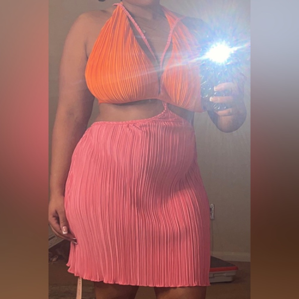 Pretty pink and orange two piece set